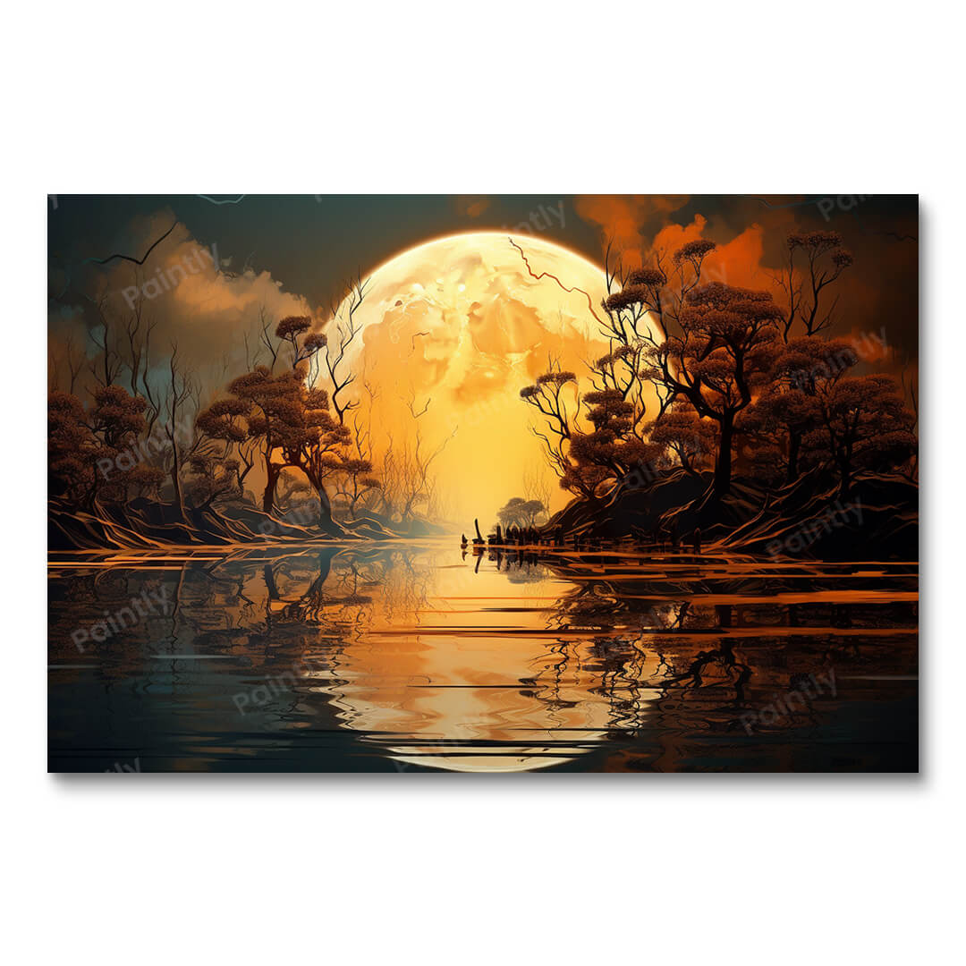 Maanverlichte reflecties (diamond painting)
