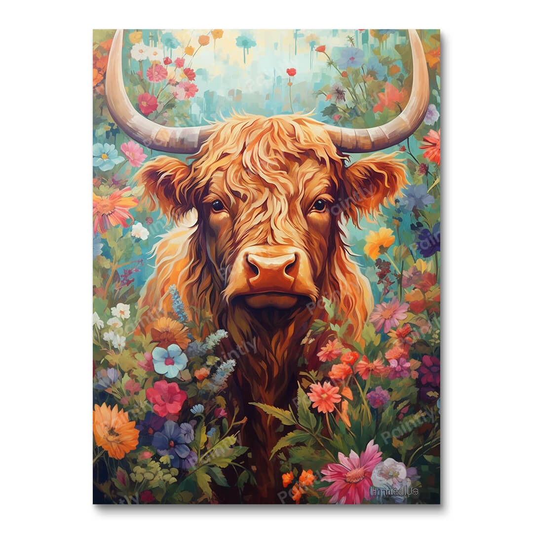 Bloeiende Hooglandmajesteit (Diamond Painting)