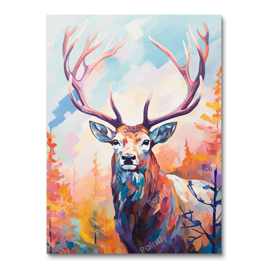 Stralend gewei (diamond painting)