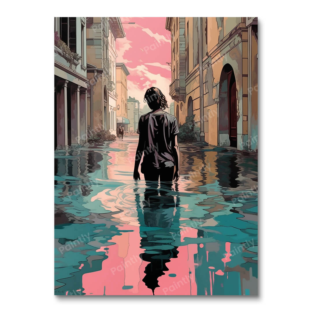 Roze lagen van een meisje (diamond painting)