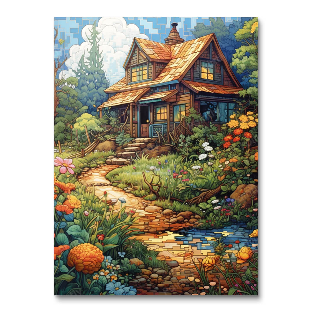 Kleurrijke Homestead Oasis (Diamond Painting)