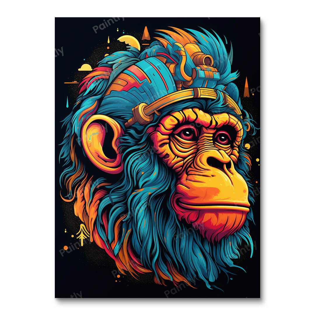 De Blik van de chimpansee (Diamond Painting)