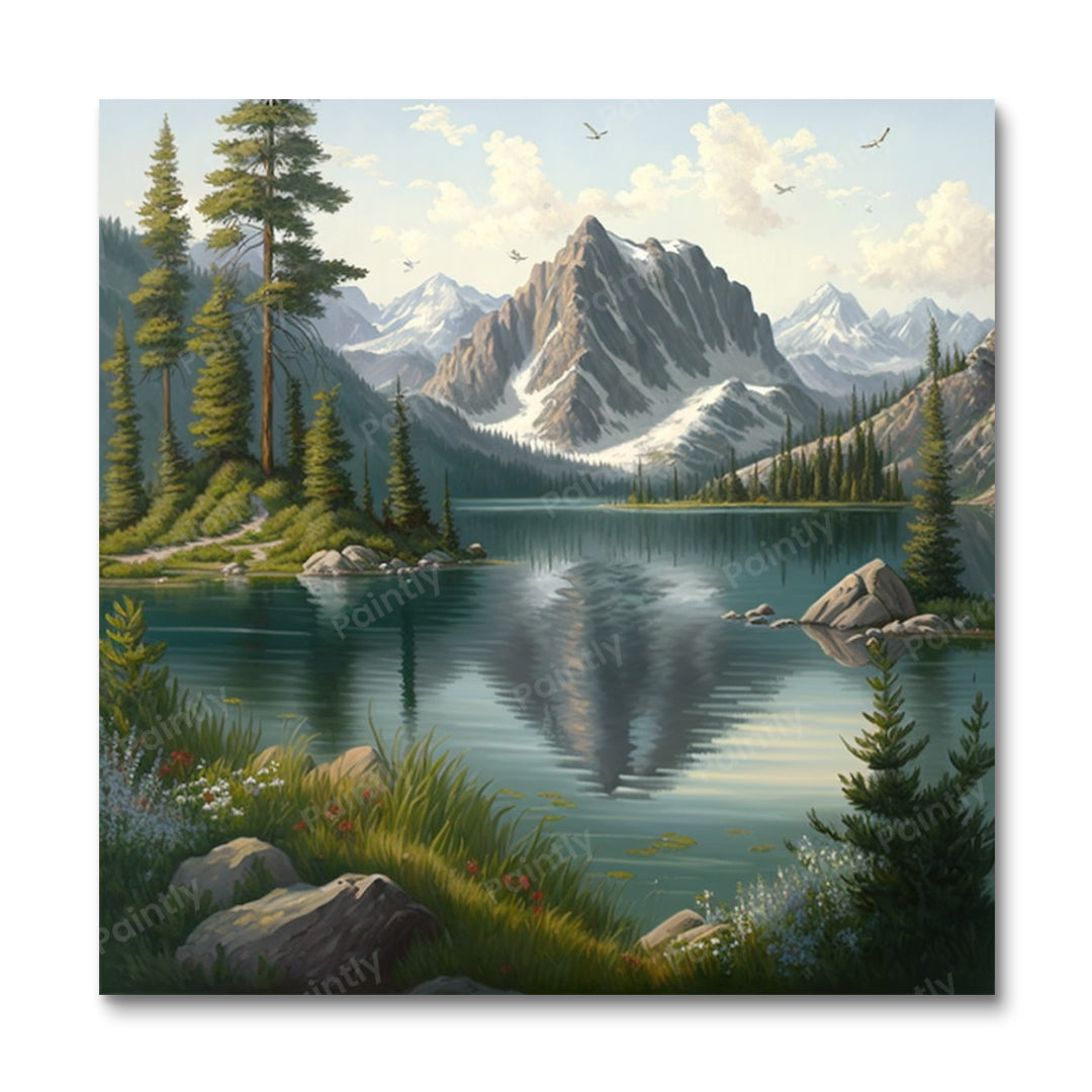 Scènes in het meer I (diamond painting)