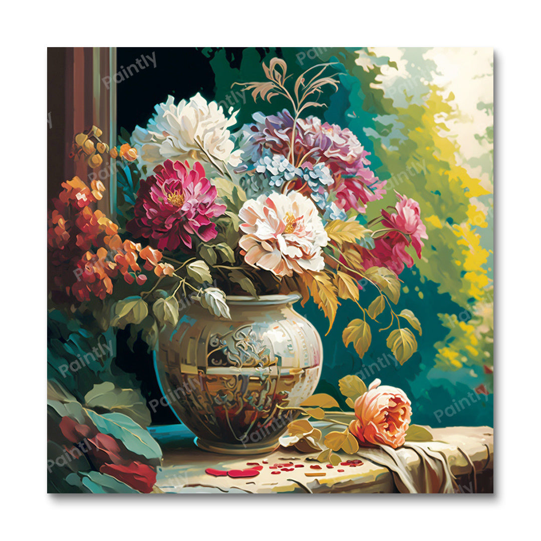 Majestueuze bloemen (diamond painting)