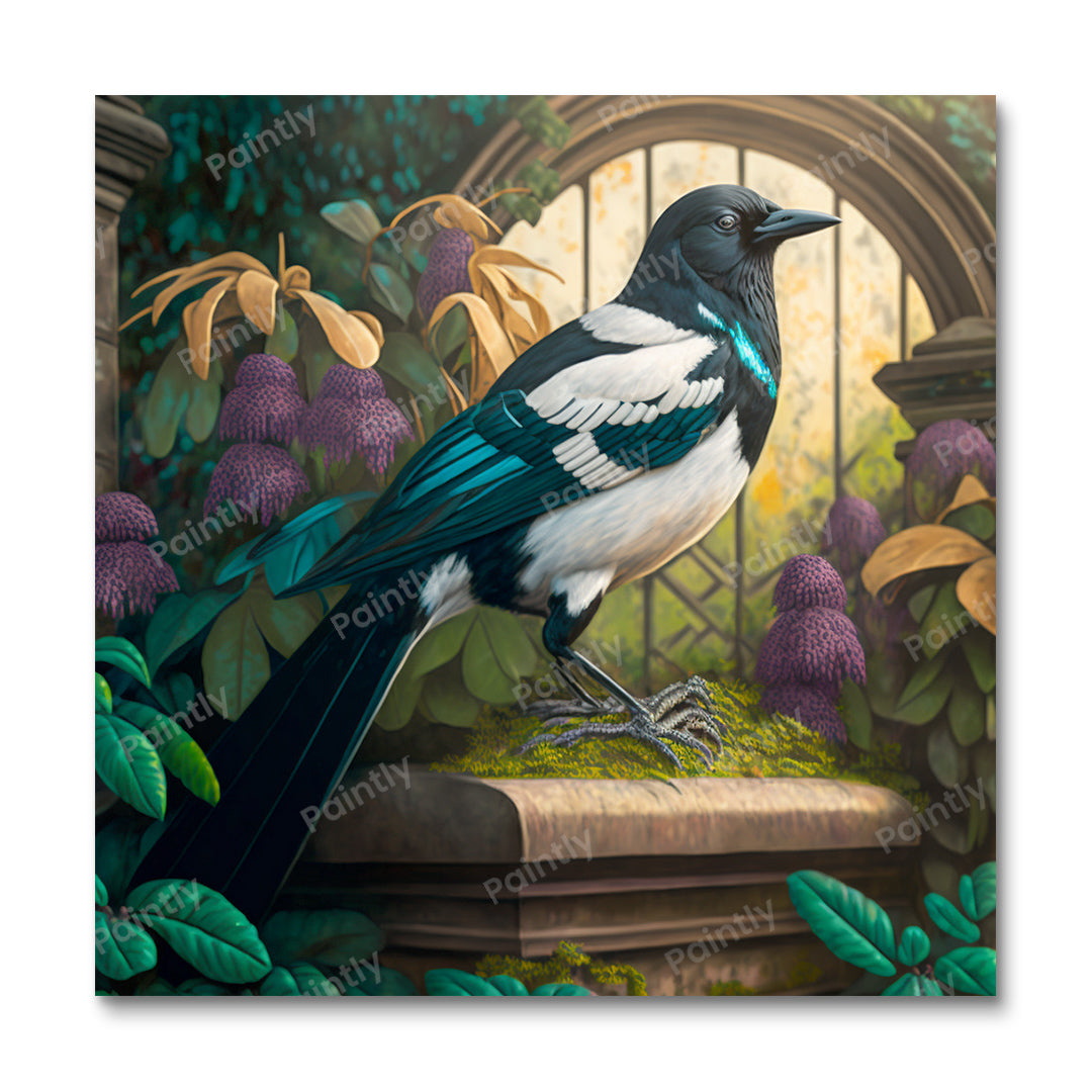 Magische Muze Ekster (Diamond Painting)