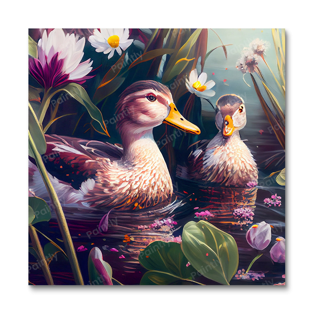 Eenden in een vijver II (diamond painting)
