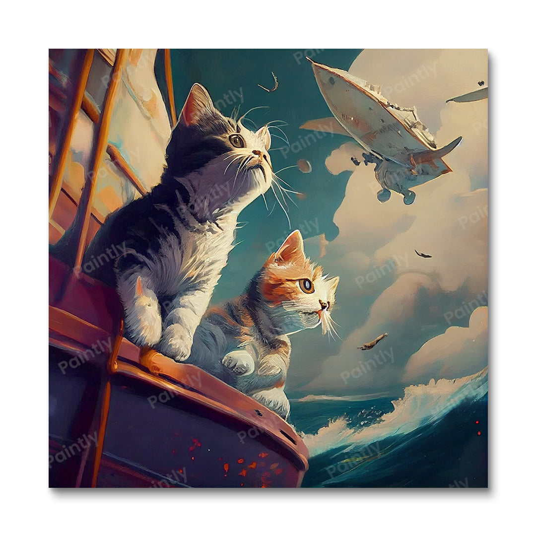 Dramatische kittens II van Sage Patel (diamond painting)