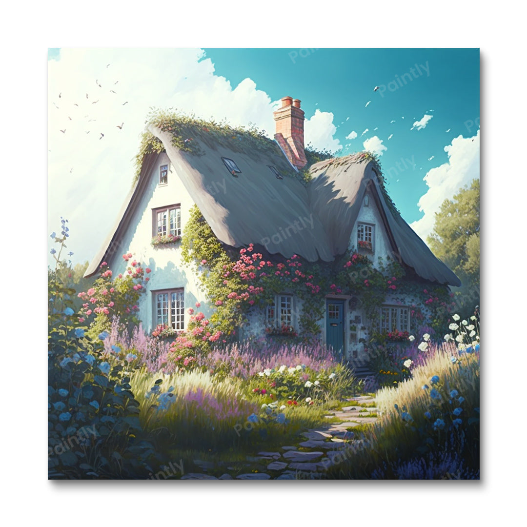 Het Bloempothuisje (Diamond Painting)