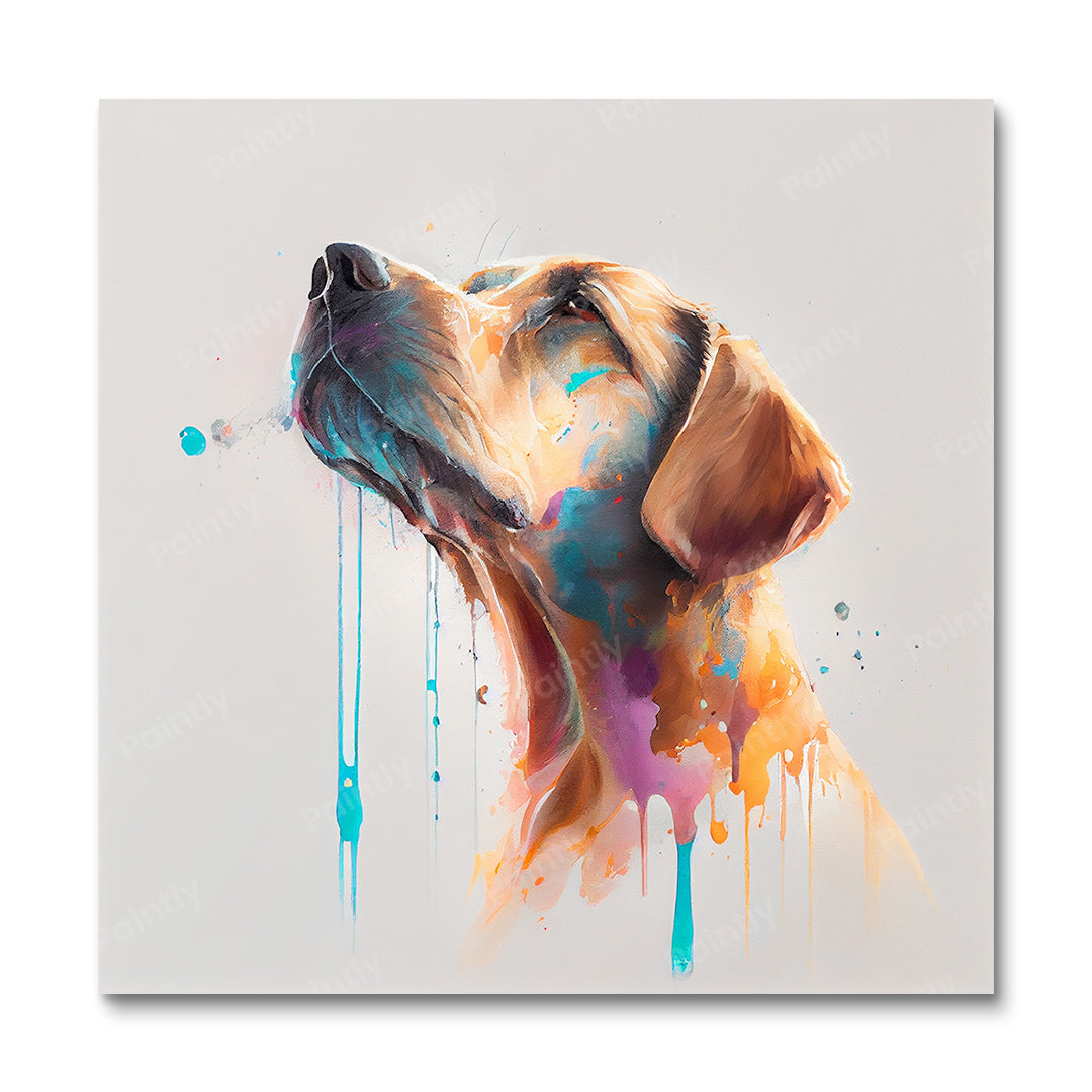Verf Splash Dog III van Avery (diamond painting)