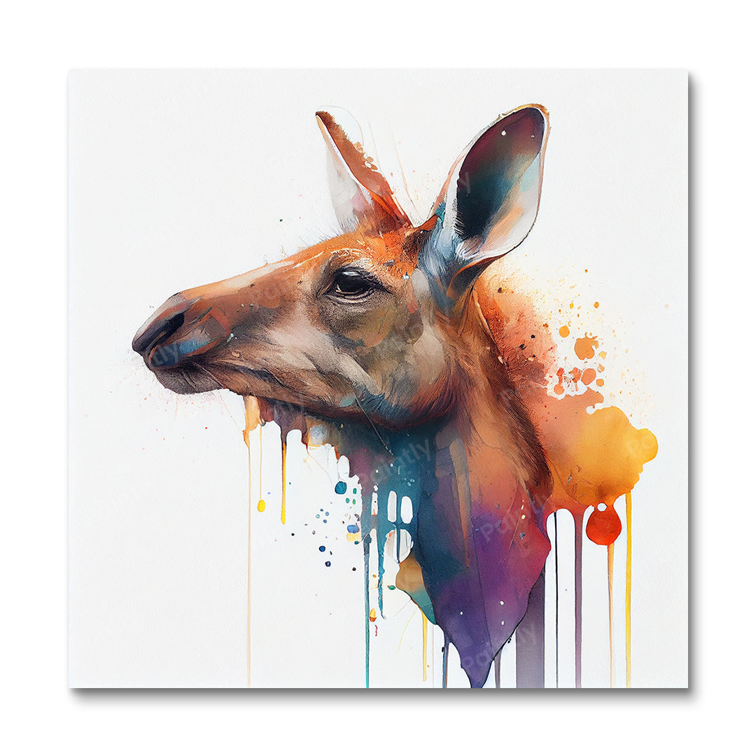 Paint Splash Kangaroo van Avery (Diamond Painting)