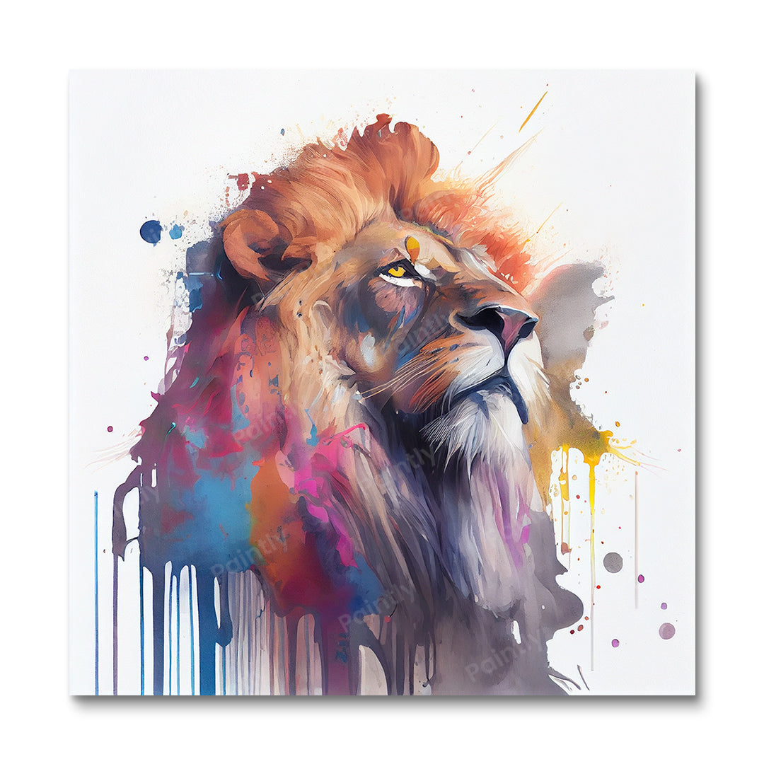 Paint Splash Lion I van Avery (diamond painting)