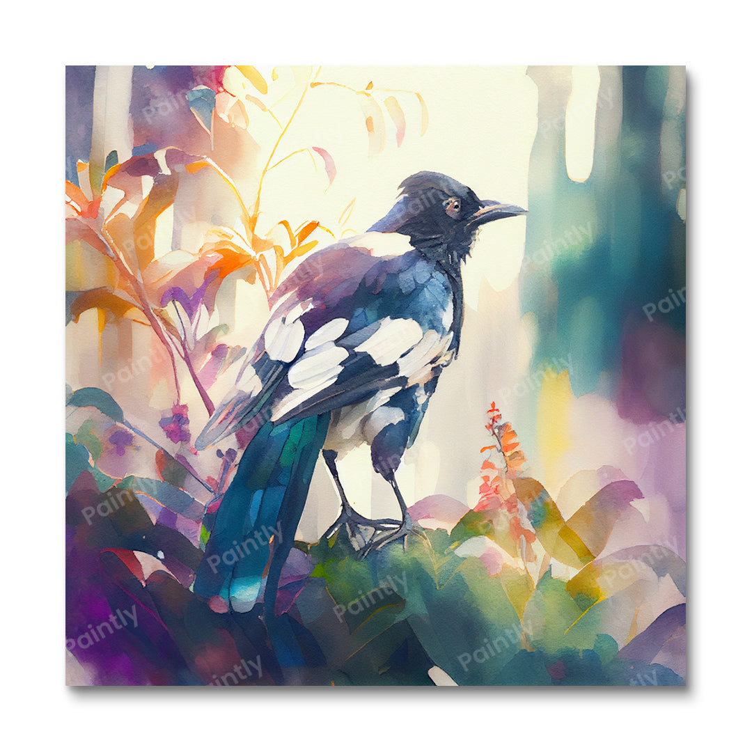 Aquarel Ekster (Diamond Painting)