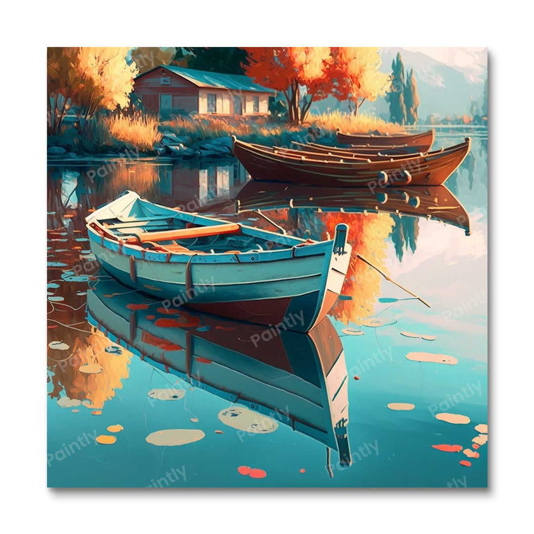 Braies-meer, Italië IV (diamond painting)