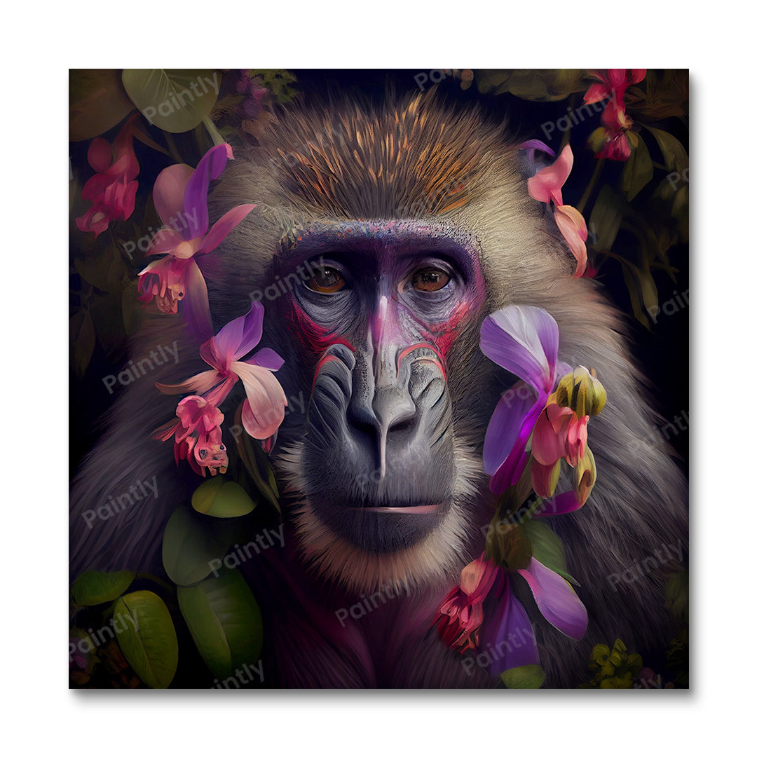 Floral Baboon II van Kian (Diamond Painting)