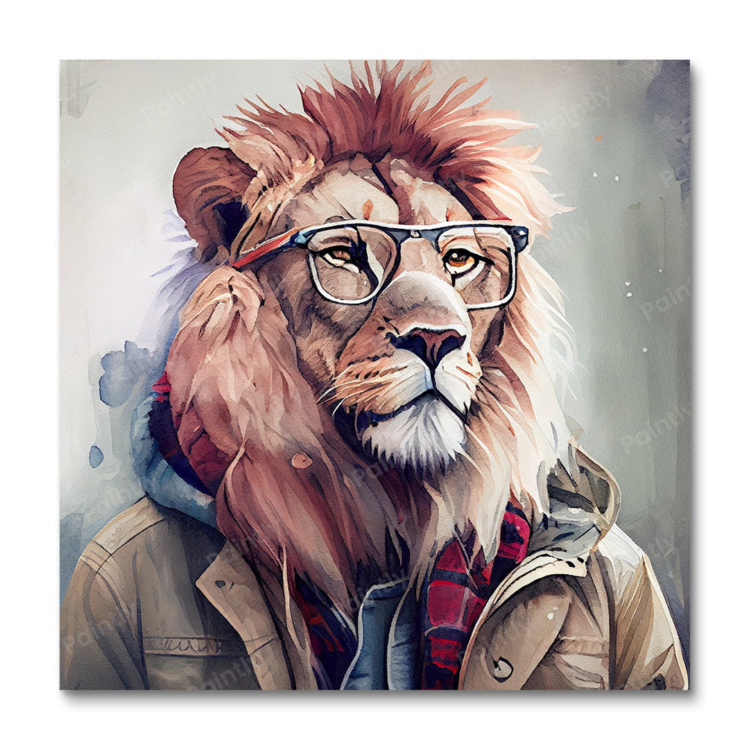 Hipster Leeuw I (Diamond Painting)