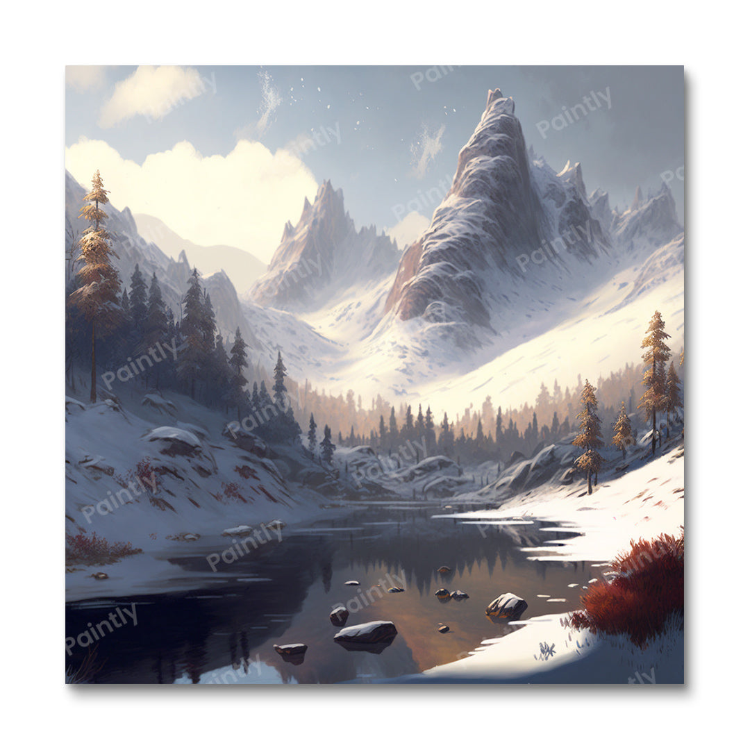 Rustig ijslandschap (diamond painting)