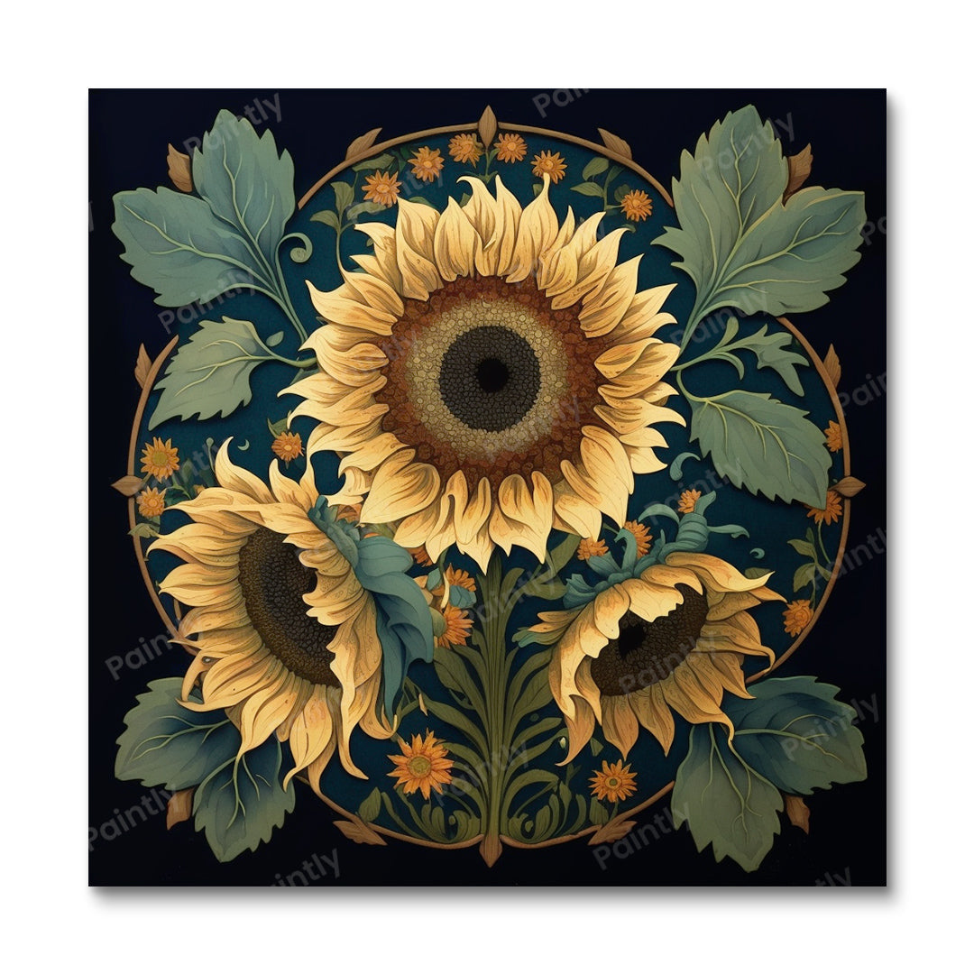 Zonnebloemen III (diamond painting)