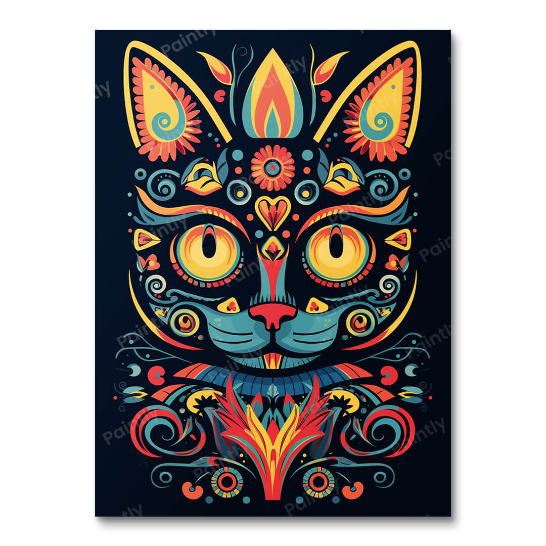 Majestueus kattenportret (diamond painting)