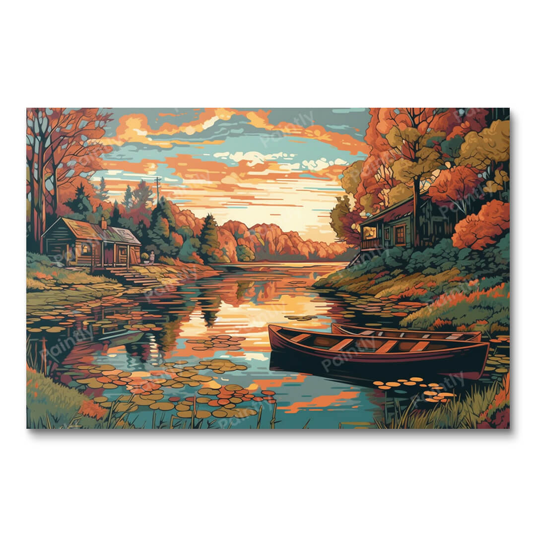 Boot op Sereen Meer (Diamond Painting)