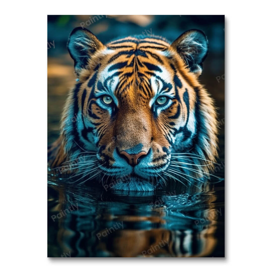 Ondergedompelde tijger (diamond painting)