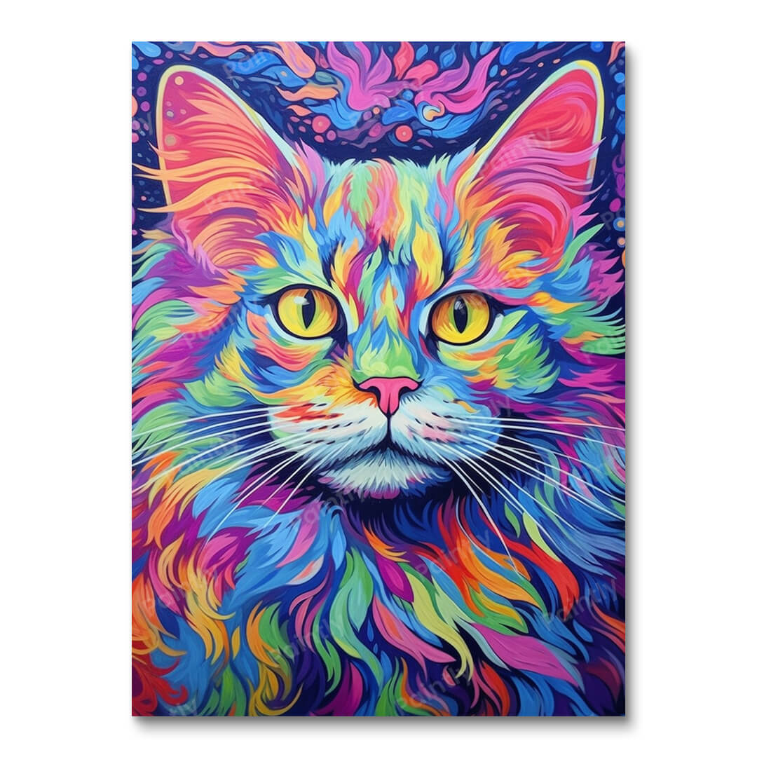 Psychedelische Kat III (Diamond Painting)