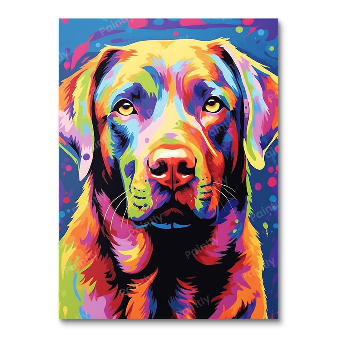 Psychedelische hond III (diamond painting)