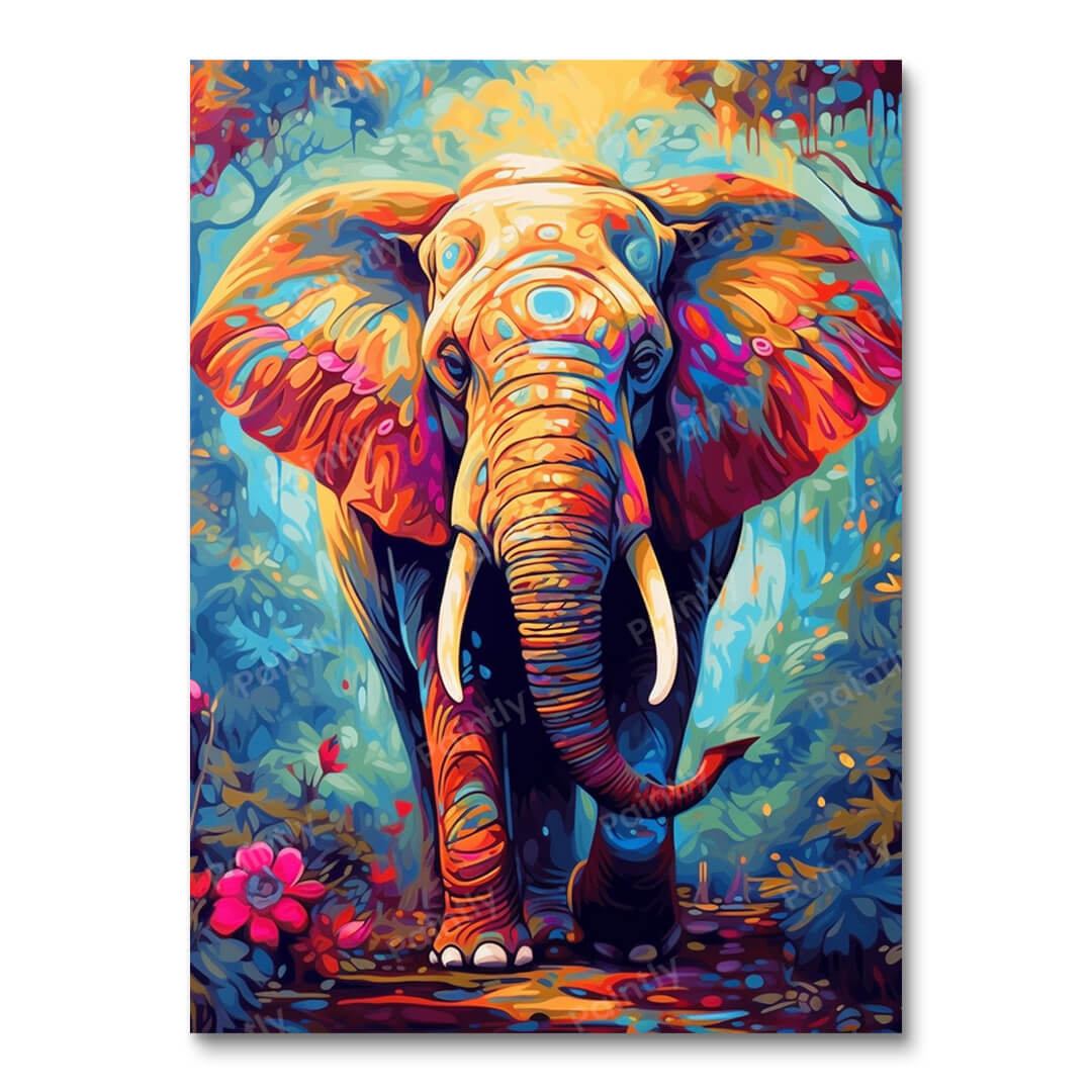 Psychedelische Olifant II (Diamond Painting)
