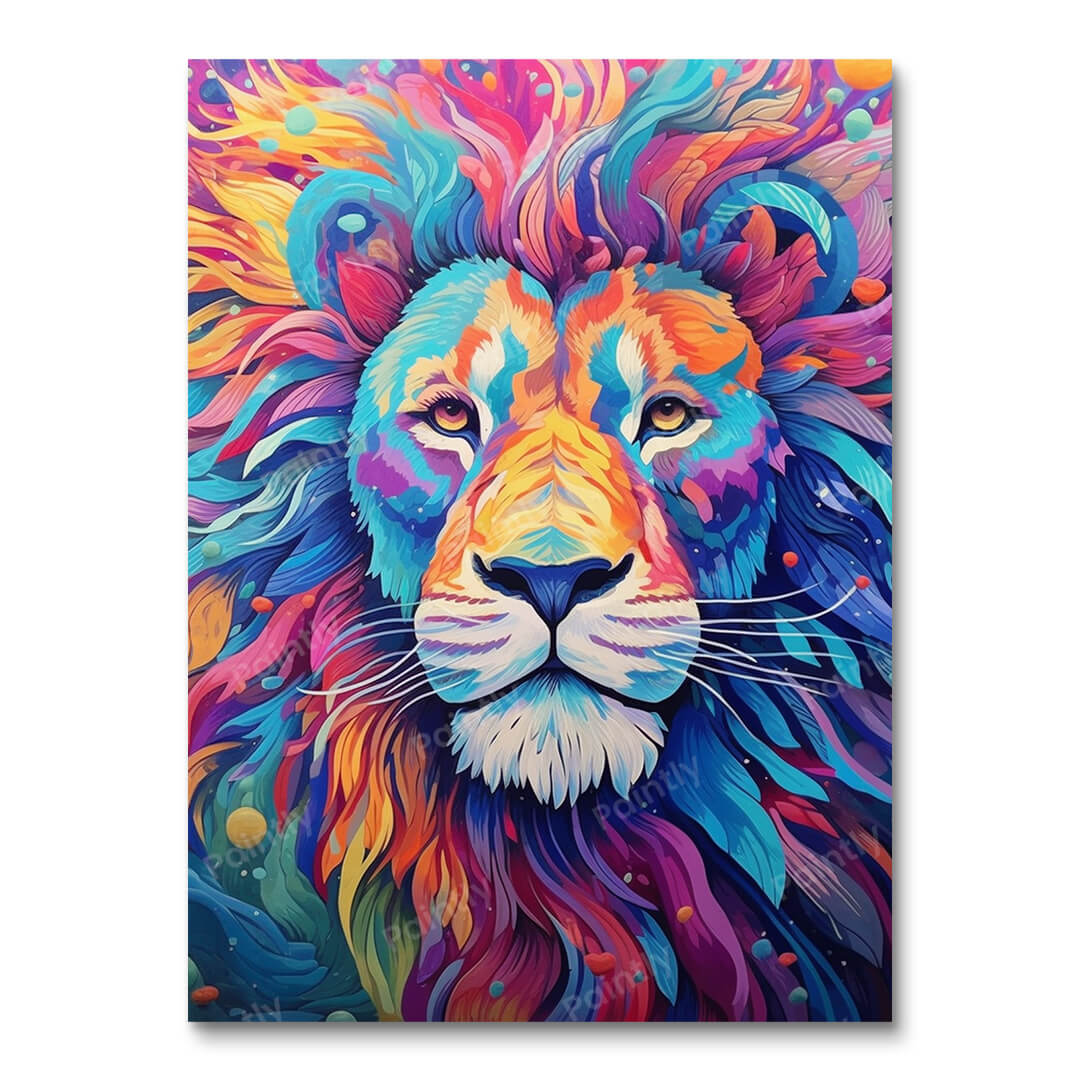 Psychedelische Leeuw V (Diamond Painting)