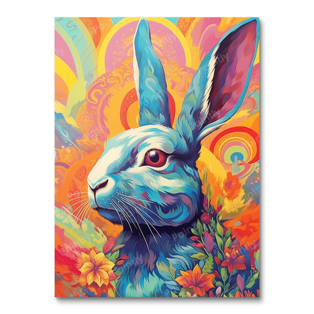 Psychedelisch konijn II (diamond painting)