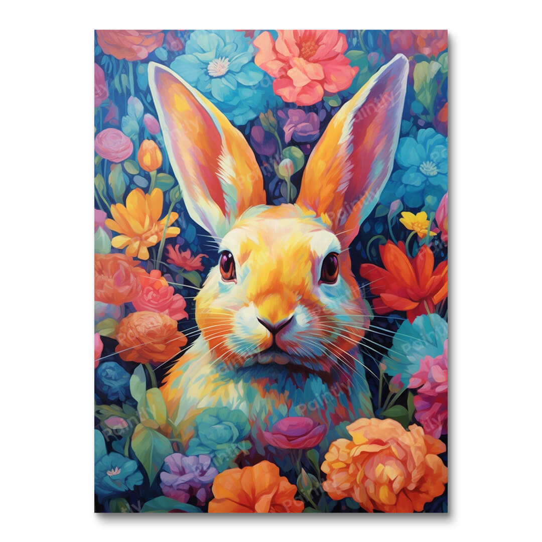 Psychedelisch konijn I (diamond painting)