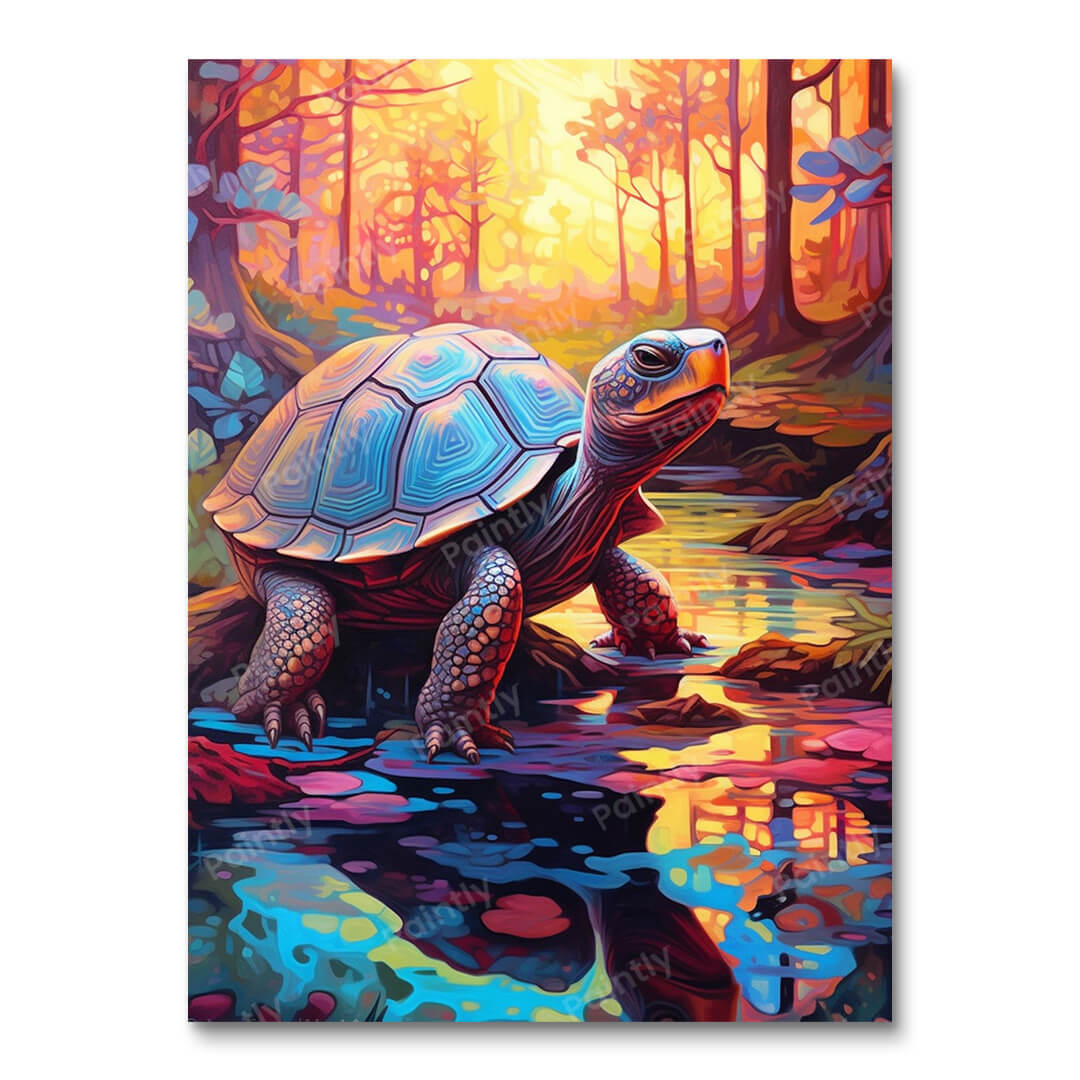 Psychedelische Schildpad I (Diamond Painting)