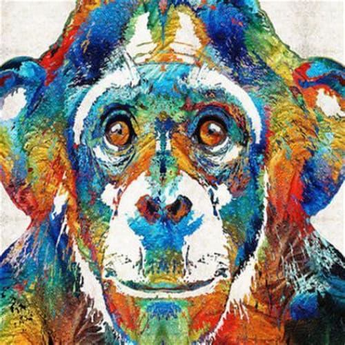 DIY diamant schilderij - chimpansee kleuren PIX-504 -
