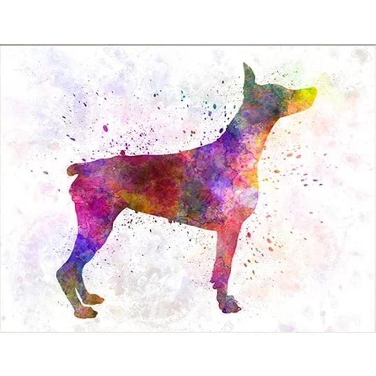 DIY diamant schilderij - Doberman kleuren PIX-624 - Diamond