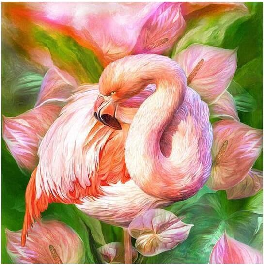 DIY diamant schilderij - Flamingo PIX-506 - Diamond Painting