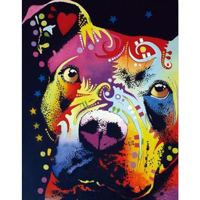 DIY diamant schilderij - Pitbull kleuren PIX-563 - Diamond