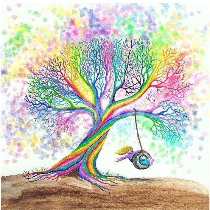 DIY Diamond Painting - Boom regenboogkleuren PIX-584 -