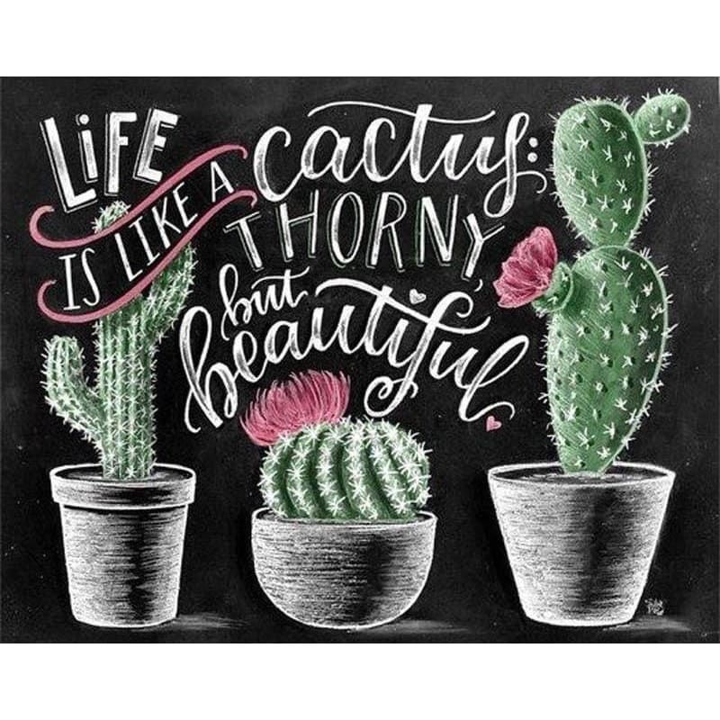 DIY Diamond Painting - Het leven is als een cactus PIX-582 -