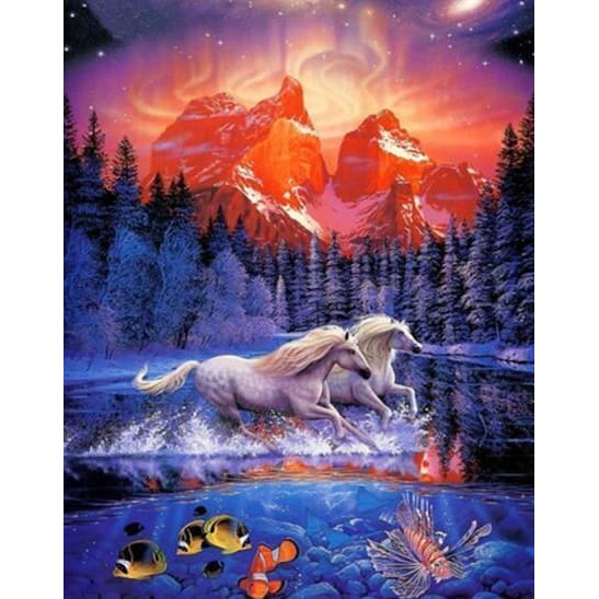DIY Diamond Painting - Paarden Vissen PIX-301 - Diamond