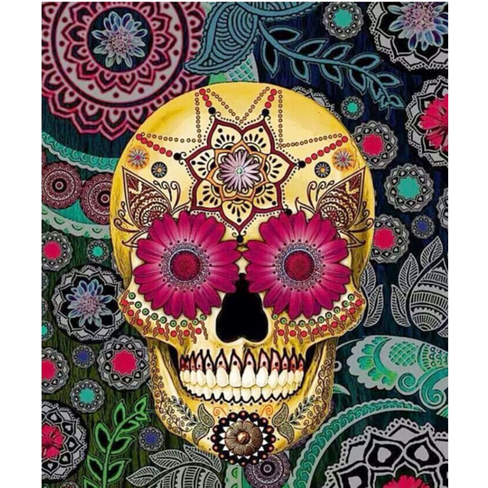 Mandala Doodshoofd | Diamond Painting