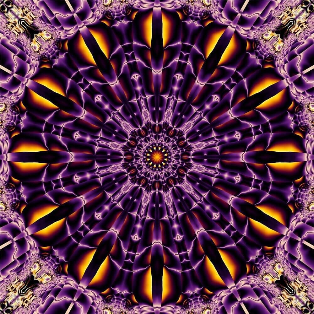 Mandala paars/geel - 40x40cm (Min. formaat i.v.m. details) /