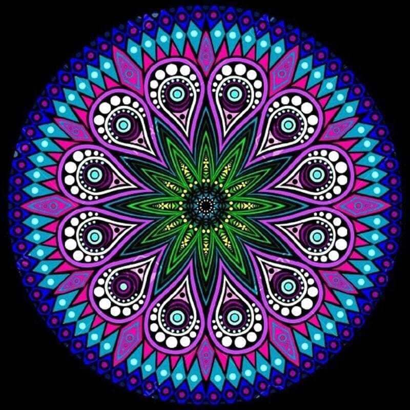 Mandala-ronde - 40x40cm (Min. formaat i.v.m. details) /