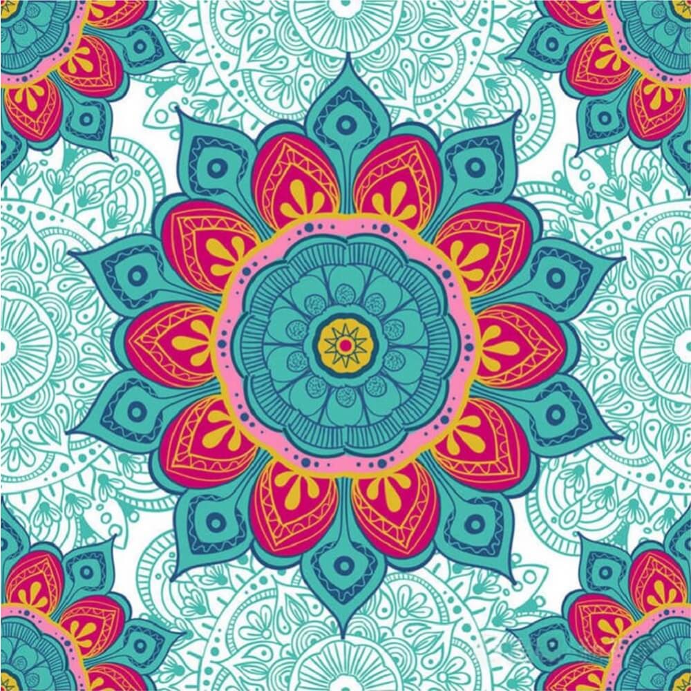 Mandala Turkoois/roze - 40x40cm (Min. formaat i.v.m.