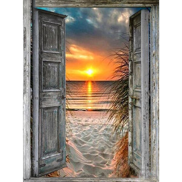 Zonsondergang - Deur | Diamond Painting