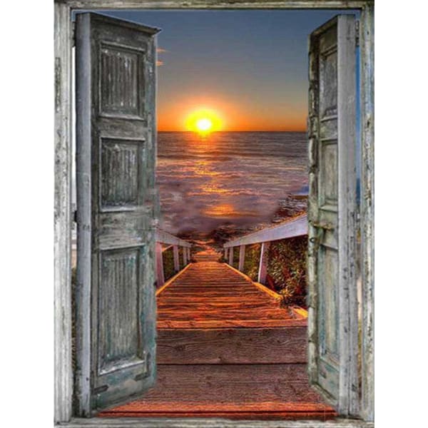 Zonsondergang - Deur | Diamond Painting