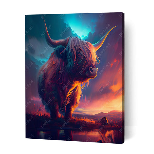Majestueuze Highland Cow II (Diamond Painting)