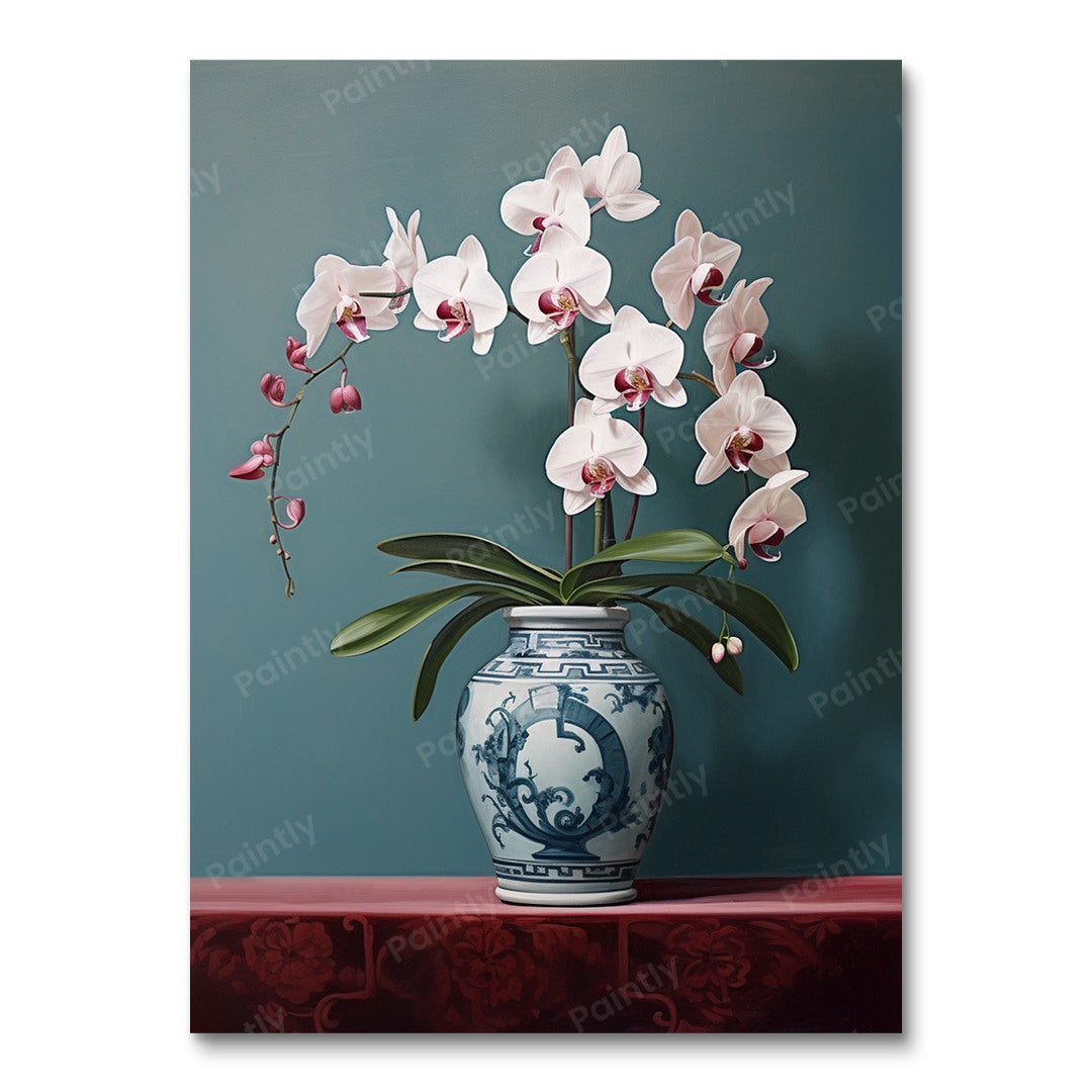 Serene blauwe vaas (diamond painting)