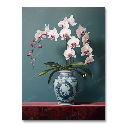 Serene blauwe vaas (diamond painting)