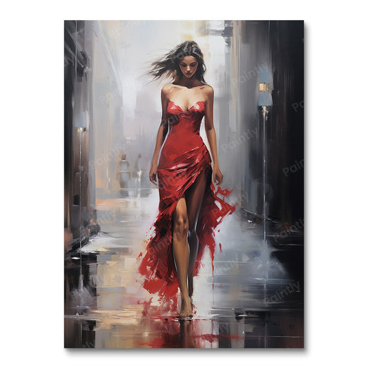 Rode elegantie (diamond painting)