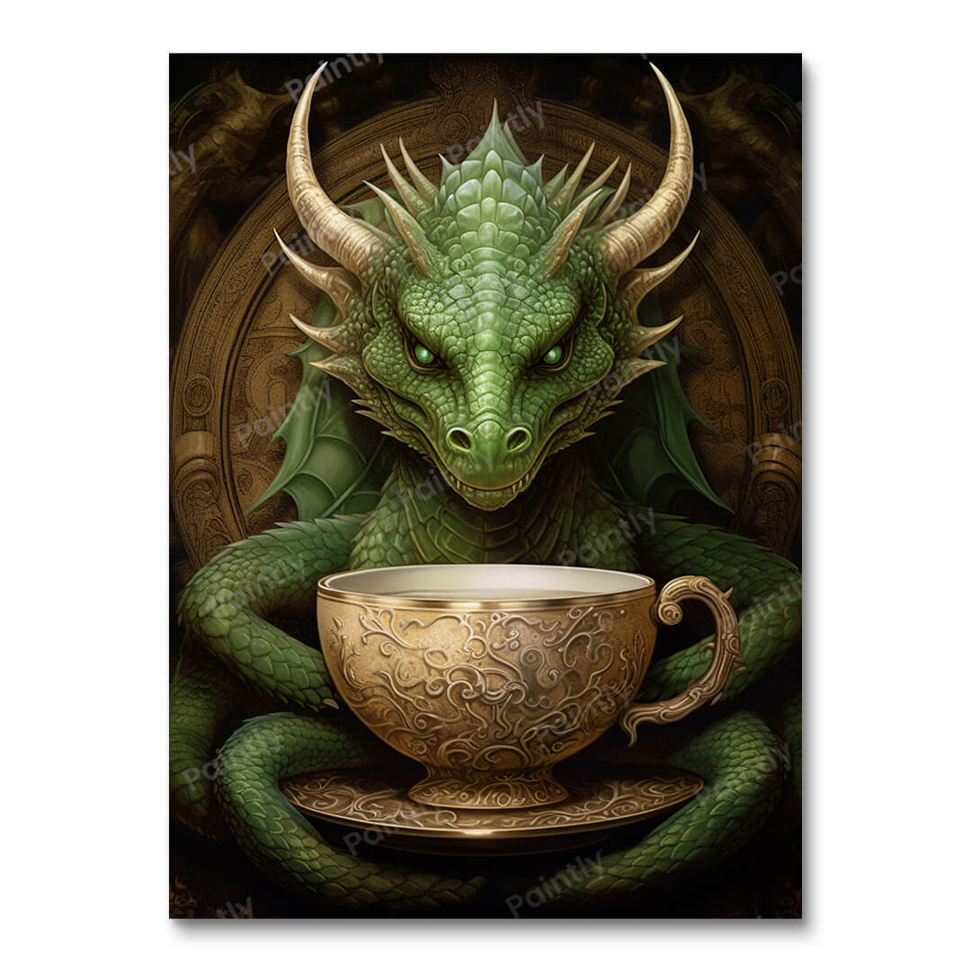 Theetijd Draak (Diamond Painting)