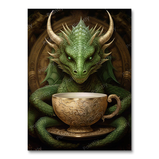 Theetijd Draak (Diamond Painting)